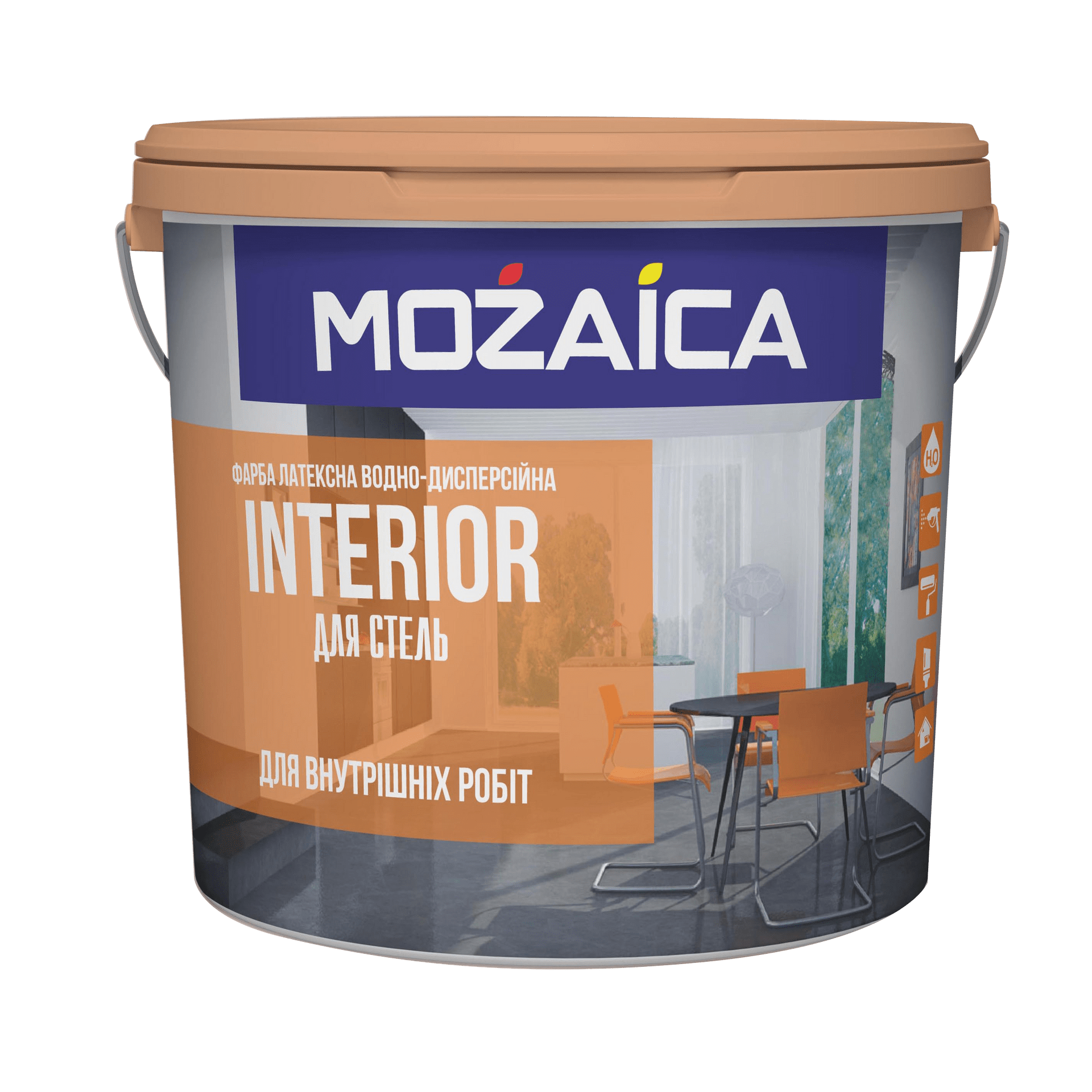 Фарба акрилова для стін та стель INTERIOR TM MOZAICA 14 кг